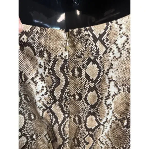 Michael Kors Snakeskin Print Sheath Dress Size 8 Tan Brown Cap Sleeve Lined EUC - Picture 7 of 10
